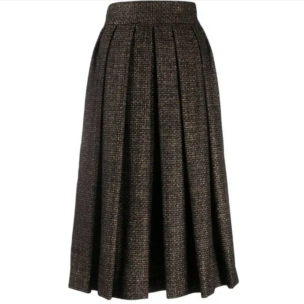 Dolce & Gabbana NWT Wool Alpaca Pleated Midi Skirt IT 36 US 0–2